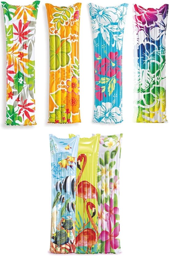 Drijvend Fantasiematras 183 x 69 cm - Tropisch Design voor Zwembad of Tuin