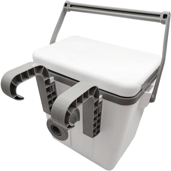 Drijvende Koelbox - Zwembad Cooler - Dranken Koel Houden - Veilig Ophangsysteem - 29.5 x 29 x 20 cm - Grijs