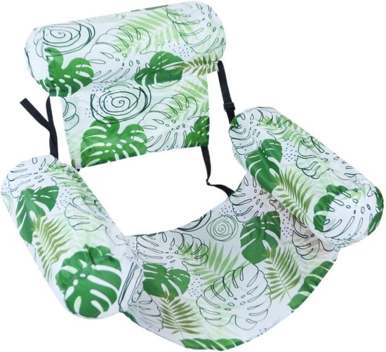 Drijvende Loungestoel - Opblaasvlot Ligbed - Ontspannen in water - Lichaamscurve ontwerp - 76x405x609cm - Lichtgroen