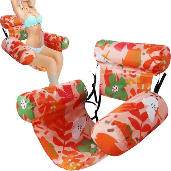 Drijvende stoel - Opblaasbaar vlot - Water ontspanning - Anti-kantel ontwerp - 76 x 40 cm - Oranje