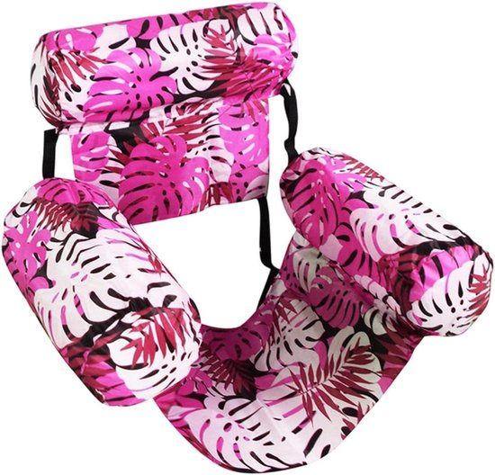 Drijvende Zwembadstoel - Opblaasbare Ligstoel - Ontspannen in Water - Ergonomische Rugsteun - 90x40.5x61 cm - Roze Rood