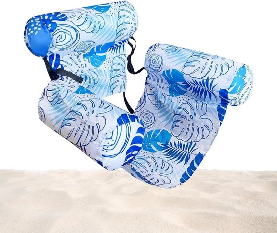 Drijvende Zwembadstoel - Opblaasbare Lounger - Ontspannen in Water - Stabiel Drijfvermogen - 76x405x61cm - Blauw