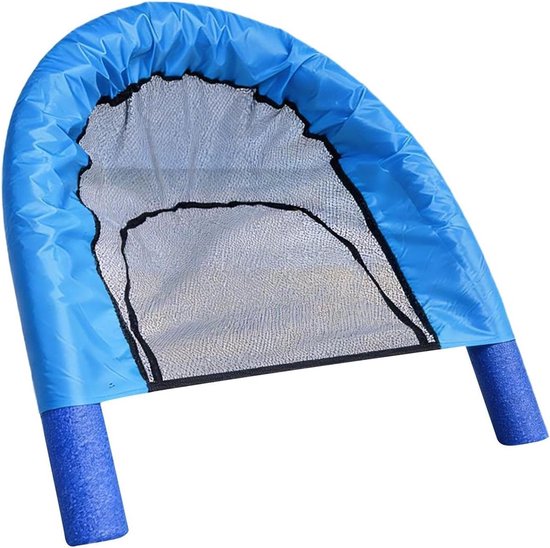 Drijvende Zwemstoel - Waterhangmat Zwemstoel - Ontspannen in water - Ademende mesh zitting - 150 cm sponsstaaf - Blauw
