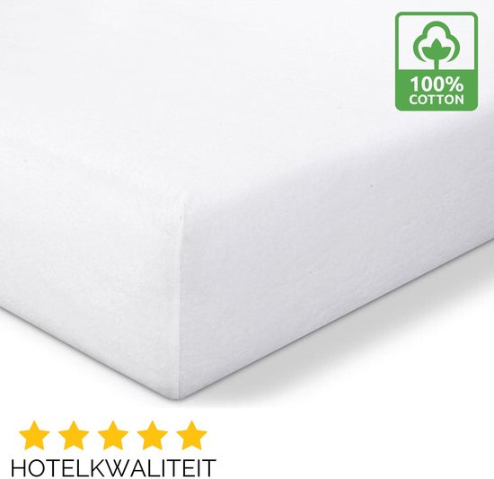 Droomtextiel Molton Hoeslaken - Matrasbeschermer - 180x200 cm - 100% Katoen - Hoge hoek - Hoogwaardige Kwaliteit van Droomtextiel
