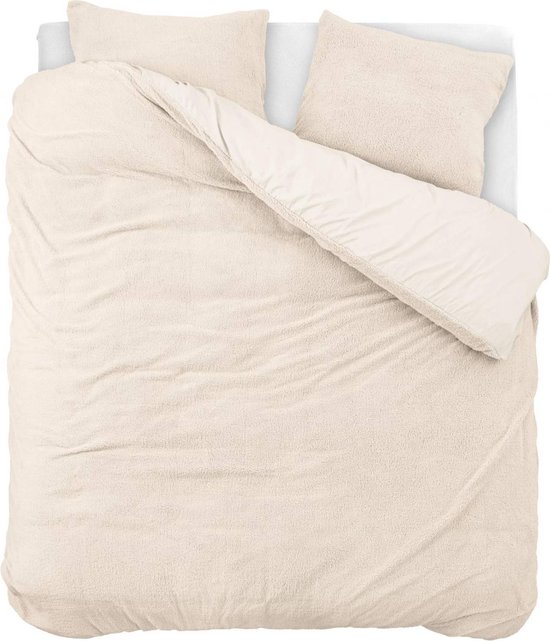 Droomtextiel Teddy Dekbedovertrek Crème - 240x200/220 cm - Luxe Teddystof - Heerlijk Zacht van Droomtextiel