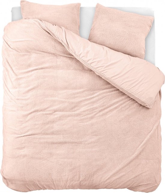 Droomtextiel Teddy Dekbedovertrek Roze - 200x200/220 cm - Luxe Teddystof - Heerlijk Zacht van Merkloos
