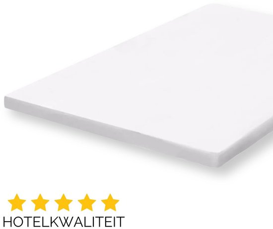 Droomtextiel Topper Molton Matrasbeschermer Hoeslaken Stretch - 180x210 cm - Hotelkwaliteit van Droomtextiel