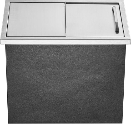 Drop-in ijskast, 18" L x 12" B x 14.5" H roestvrij staal, 40.9 qt commerciële koelbox met schuifdeksel, afvoerbuis en stop, voor buitenkeuken van Merkloos