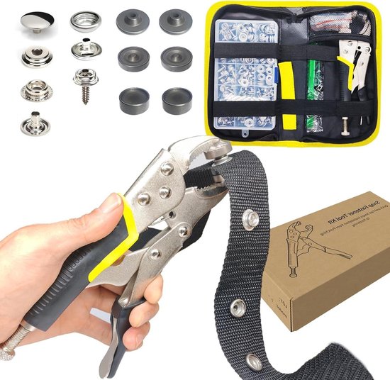 Drukknop Kit - Reparatieset Sluitingen - Stoffen Bevestigen - Roestvrij Staal - 60 Sets - Geel van Merkloos