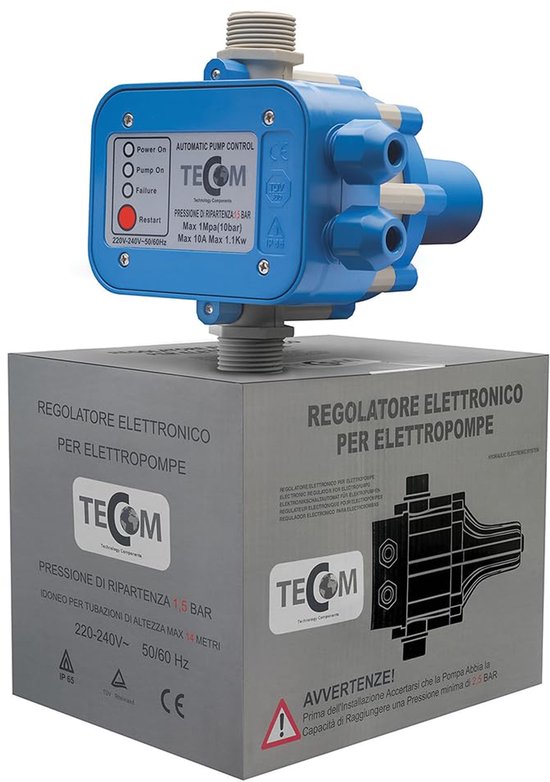 Drukregelaar Elektronisch - 2,2 Bar Druk - Automatische Besturing - Voor Elektrische Pompen - Pomp Accessoire