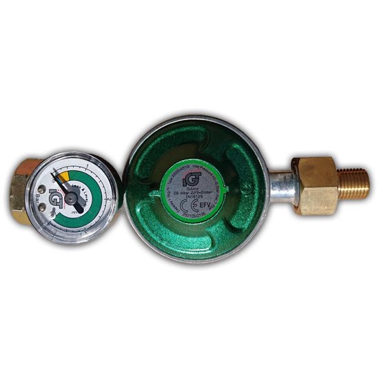 Drukregelaar / slangset 30 mbar met manometer en 1/2 Inch aansluiting