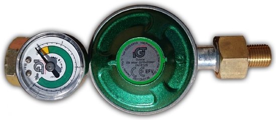 Drukregelaar / slangset 50 mbar met manometer en 1/2 Inch aansluiting van TTulpe®