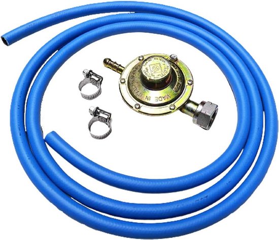 Drukregelaar voor Gasapparatuur met 2 Meter LPG Slang en Klemmen van Merkloos