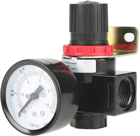 Drukregelaar voor luchtcompressoren met manometer - 1 stuk G1/2 van Merkloos