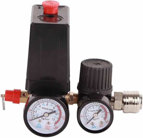 Drukschakelaar voor Luchtcompressor met Manometer 220V, Drukregelaar Spare Parts van Merkloos