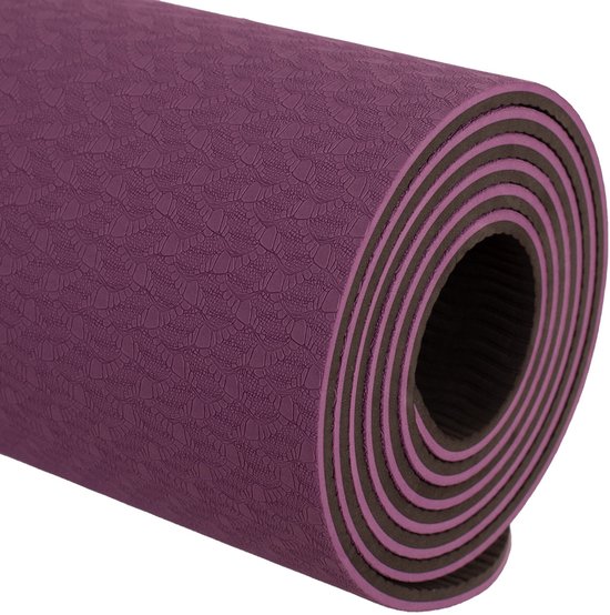 Dual Tpe Pilatesmat Paars 183X61X06 Cm - 183X61X0.6 cm van Merkloos