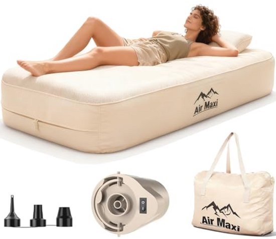 Dubbel luchtbed met geïntegreerde pomp - Zelfopblazend en comfortabel van Merkloos
