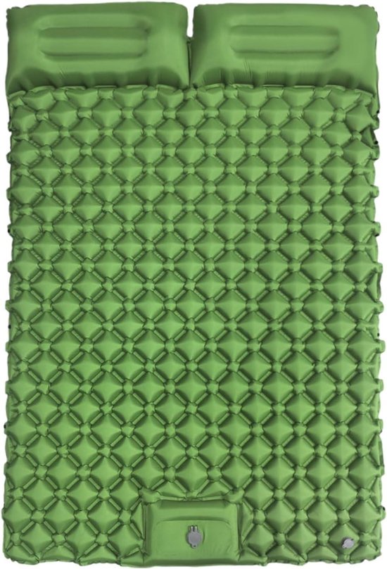 Dubbel Slaapkussen - Luchtmatras Kamperen - Outdoor Reizen - Dubbele Oppervlakte Verstelling - 190x120x5cm - groen