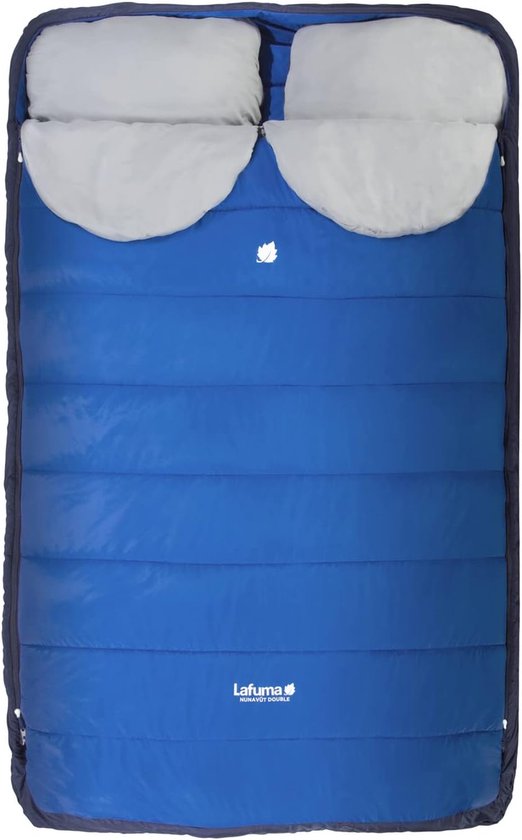 Dubbel Slaapzak voor 2 Personen - Gerecyclede Waterafstotende Polyester Isolatie - Comfort Temperatuur 7°C - Blauw van Merkloos