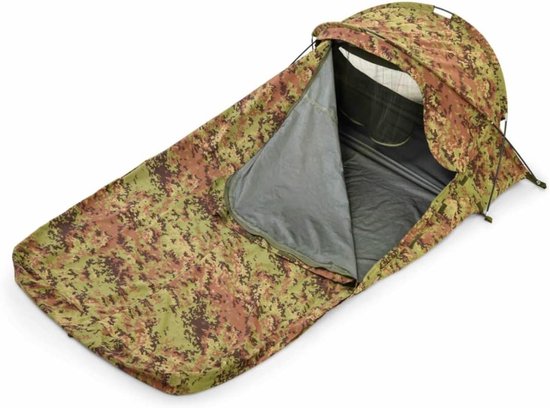 Dubbele Bivakzak - Compacte Shelter - Kamperen en Hiken - 4 Seizoenen Geschikt - 230 x 135 cm - Camouflage van Merkloos