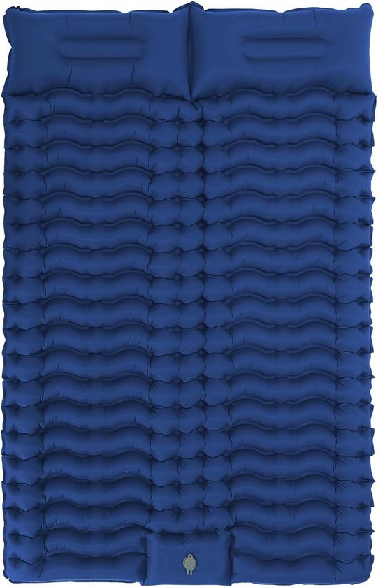 Dubbele Campingmat - Opblaasbaar Slaapmat - Comfortabel Kamperen - Zelfopblazend - 10 cm Dik - Blauw van Merkloos