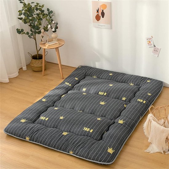 Dubbele Futon Matras - Japanse Vloermat - Comfortabel Slapen - Opvouwbaar en Draagbaar - 135x200cm - Geel