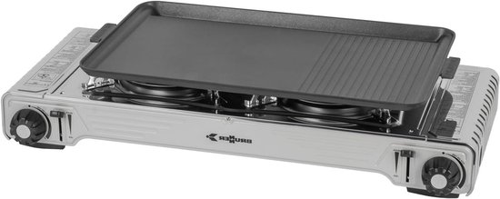 Dubbele Gasbrander - Camping Kooktoestel - Buiten Koken - Traploos Regelbaar - 2.9 kW - Groen