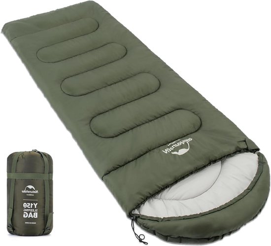Dubbele Oversized Slaapzak voor Volwassenen - Ultralicht L en R 3 Seizoenen - 220x85cm - Compact en Lichtgewicht met Compressiezak van Merkloos