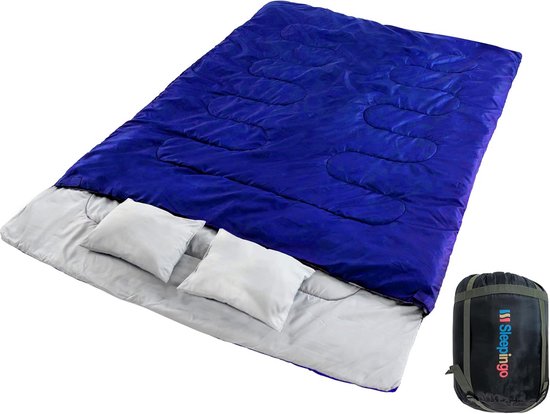 Dubbele Queensize Slaapzak voor Volwassenen - Waterdicht en Comfortabel voor Kamperen, Wandelen en Backpacken van Merkloos