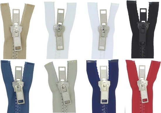 Dubbele ritssluiting - Kunststof rits - Tent reparatie - Dubbele schuiver - 200 cm - Zwart van Merkloos