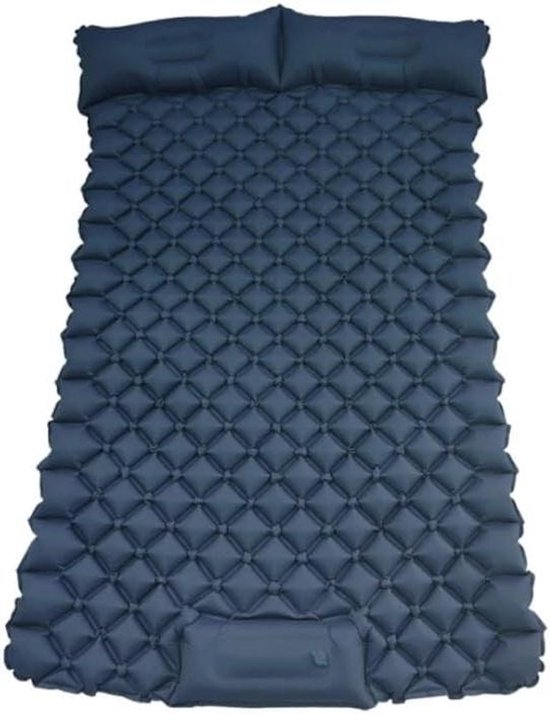 Dubbele Slaapmat - Kampeer Matras - Buiten Ontspannen - Zelfopblazend - 200x120 cm - Navy Blauw