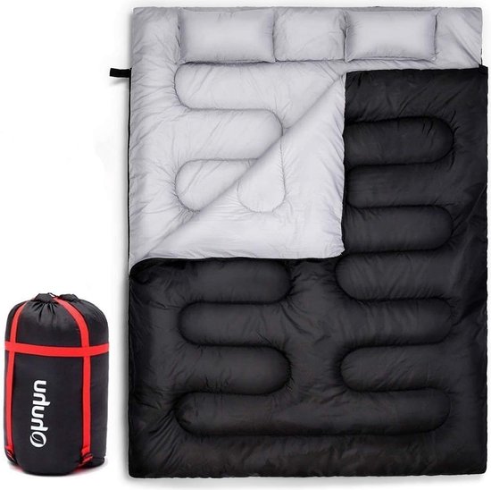 Dubbele Slaapzak 218 x 150 cm - Volwassenen Dekenslaapzak met Gratis Kussens en Draagtas - Aangename Temperatuur: -5 °C / 20 F ~ 10 °C / 50F voor Camping Slaapzak voor camping van Active Era