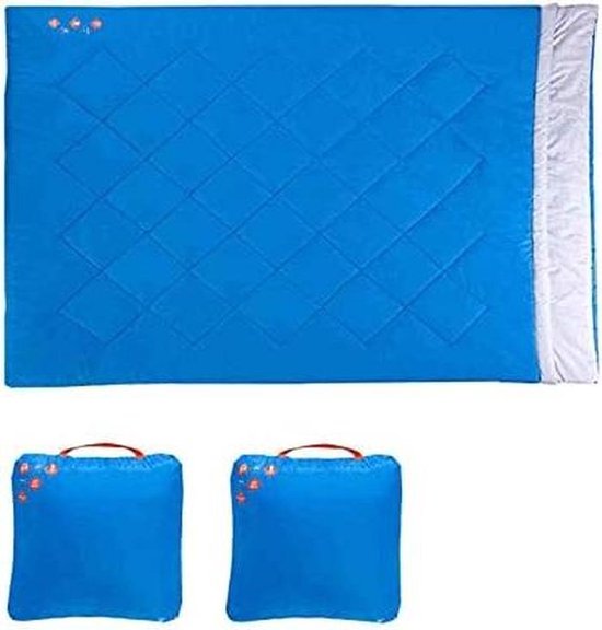 Dubbele Slaapzak - Tweepersoons Slaapzak - Kamperen en Reizen - Lichtgewicht en Draagbaar - Queen Size - Blauw