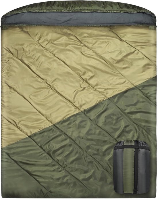 Dubbele Slaapzak XL voor Volwassenen, Waterdichte 2-Persoons Slaapzak voor Camping en Backpacking van Merkloos