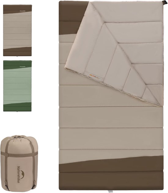Dubbele Waterdichte Slaapzak voor Kamperen - 3-4 Seizoenen, 220 x 115 cm van Forceatt