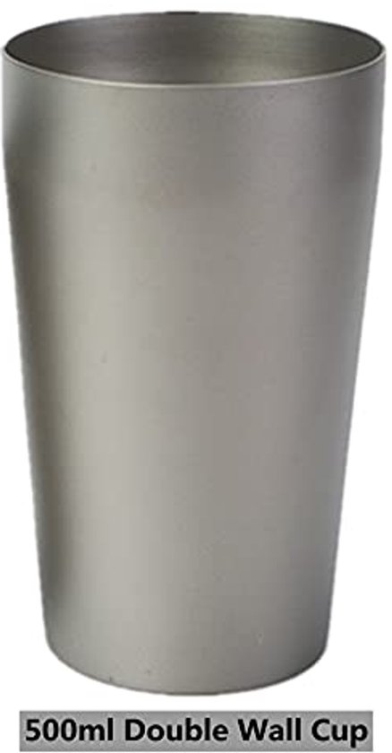 Dubbellaags titanium mok met deksel - 500 ml voor outdoor en camping