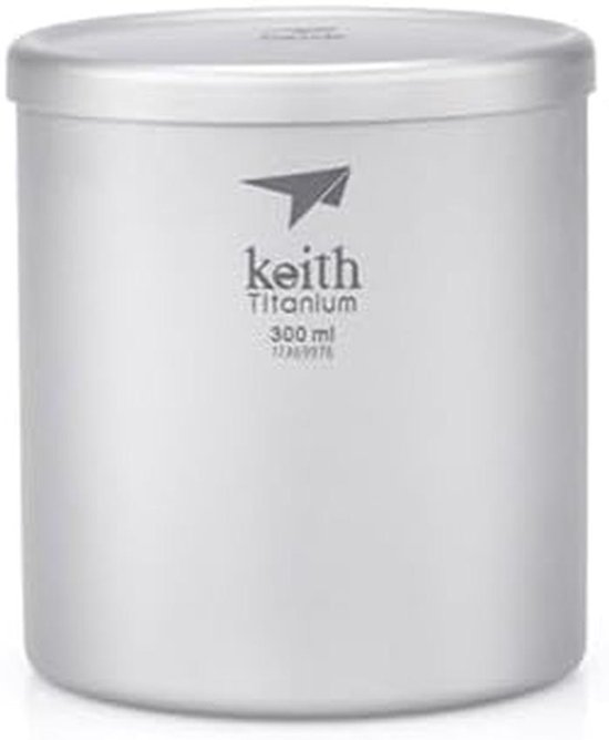 Dubbelwandige Titanium Mok met Deksel - Lichte Reismok voor Koffie en Thee