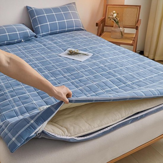 Dubbelzijdige Futonmatras - Vloerkussen Oprolbaar - Comfortabel Loungen - Afneembare Wasbare Hoes - 150 x 200 cm - C