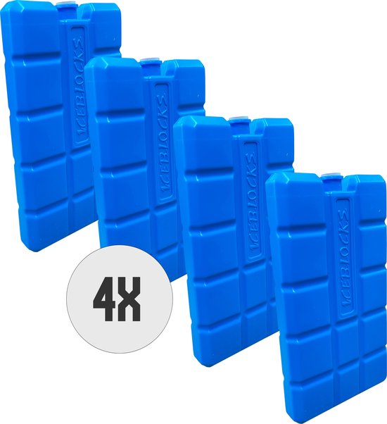 DULA Blauwe Koelelementen - 4 stuks 200 gram - 8 x 15 x 2 cm van DULA