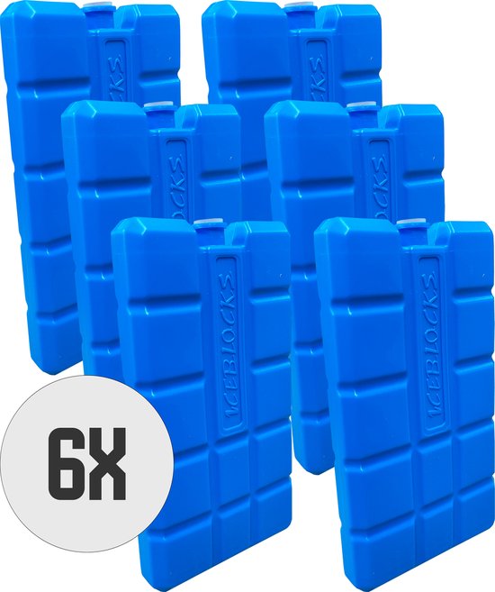 DULA Blauwe Koelelementen - 6 stuks 200 gram - 8 x 15 x 2 cm van DULA