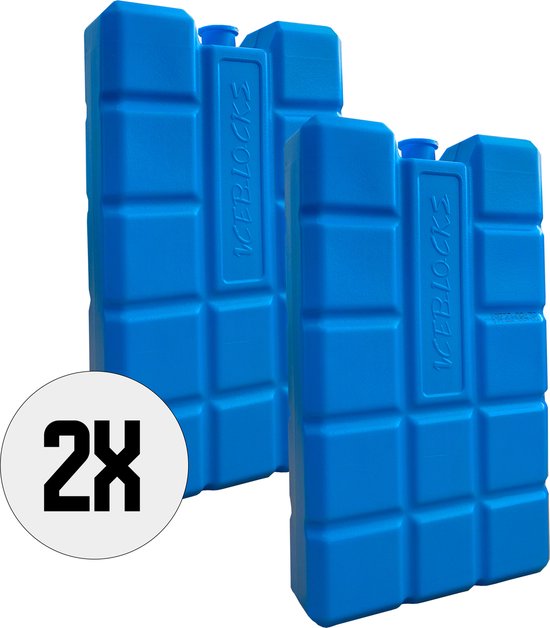 DULA Koelelementen - blauw - 2 stuks - 400 gram - 16x9x3,2cm van DULA
