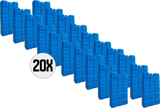 DULA Koelelementen - blauw - 20 stuks - 400 gram - 16x9x3,2cm van DULA