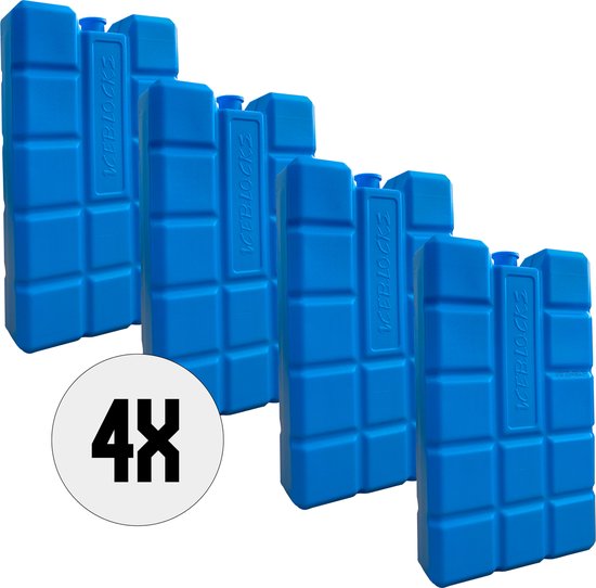 DULA Koelelementen - blauw - 4 stuks - 400 gram - 16x9x3,2cm van DULA