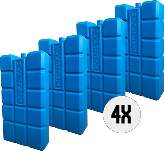 DULA Koelelementen - blauw - 4 stuks - 750 gram - 20x10,5x4cm van DULA