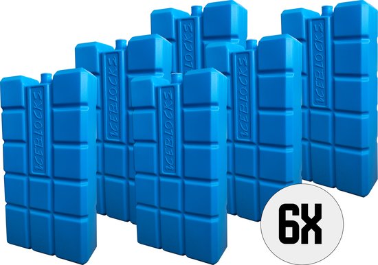 DULA Koelelementen - blauw - 6 stuks - 750 gram - 20x10,5x4cm van DULA