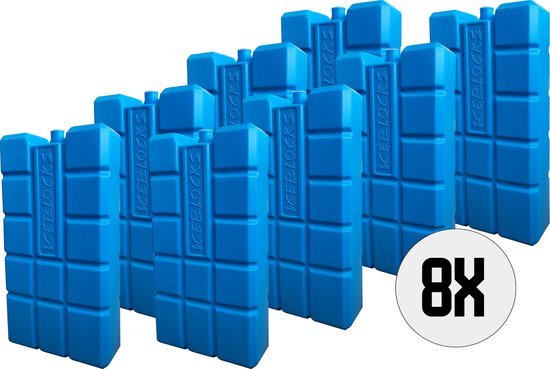 DULA Koelelementen - blauw - 8 stuks - 750 gram - 20x10,5x4cm van DULA