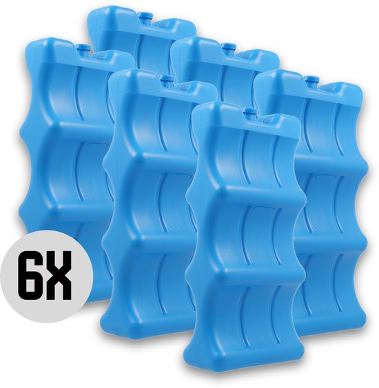 DULA Koelelementen voor blikjes - Blauw - Blikken koelelement voor koelbox en koeltas - 6 stuks - 10.5 x 22 x 5 cm