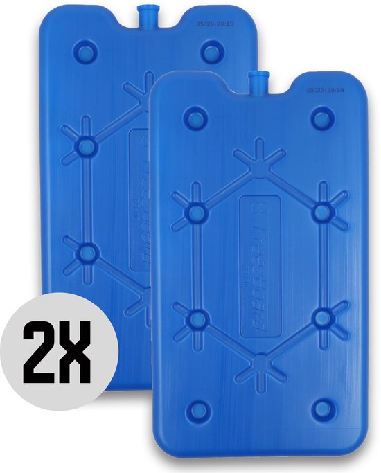 DULA platte koelelementen voor koelbox en koeltas - Freezeboard blauw plat - 2 stuks - 400 gram - 14 x 25 x 1.5 cm van DULA