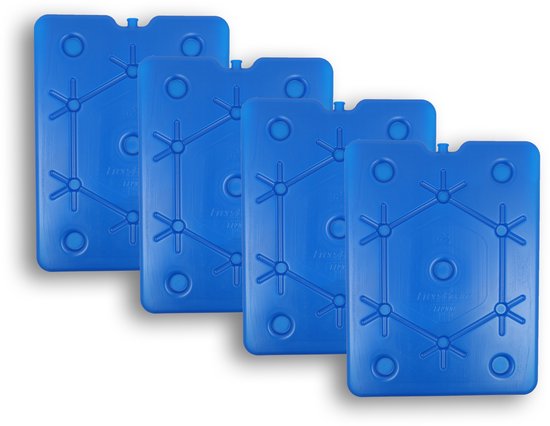 DULA platte koelelementen voor koelbox en koeltas - Freezeboard blauw plat - 4 stuks - 900 gram - 25 x 32.5 x 1.5 cm