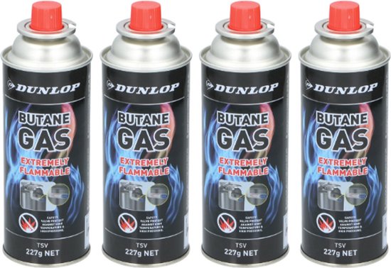 Dunlop - Butaan gasbussen - 4 x 227g - voordeelverpakking van Dunlop
